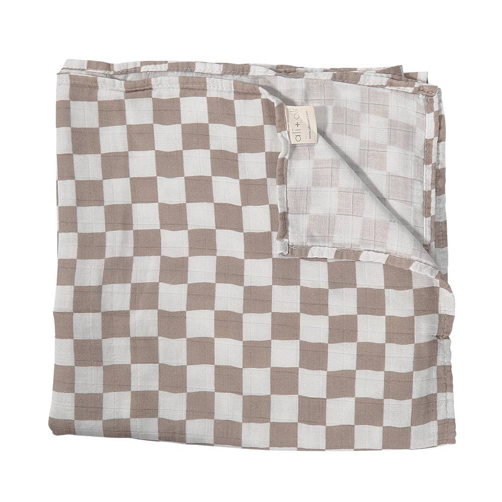 Mocha Checkers Swaddle