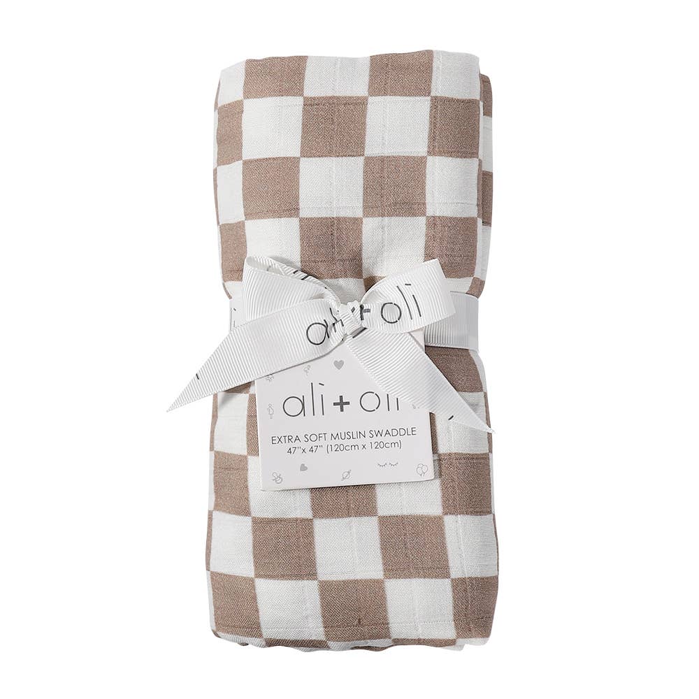 Mocha Checkers Swaddle