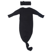 Black Ribbed Knotted Gown - Bow or Hat