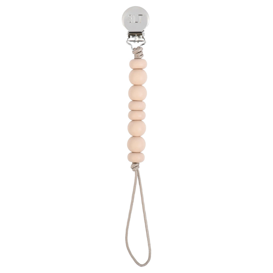 Tan Moon Pacifier Clip