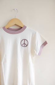 Embroidered Peace Ringer Tee