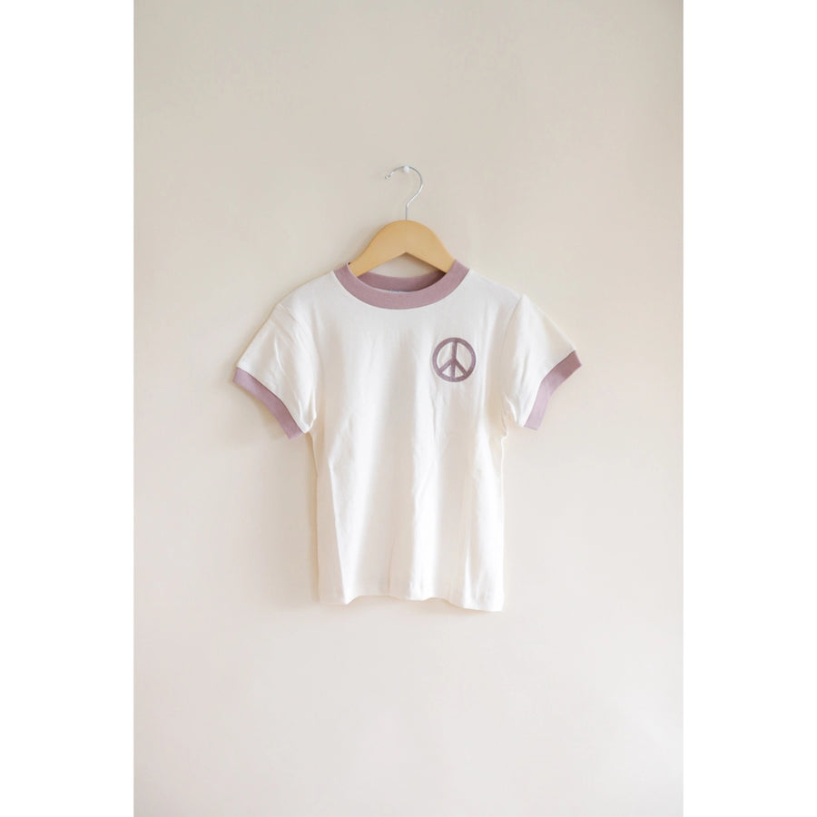 Embroidered Peace Ringer Tee